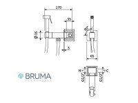 MEDIDAS MEZCLADOR DE EMPOTRAR PARA BIDE/WC BRUMA ROYALE